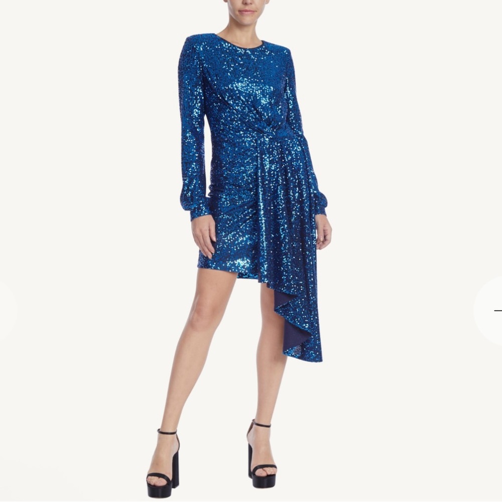 ❤️‍🔥SALE NWT BADGLEY JEWEL BLUE SEQUIN PARTY DRESS